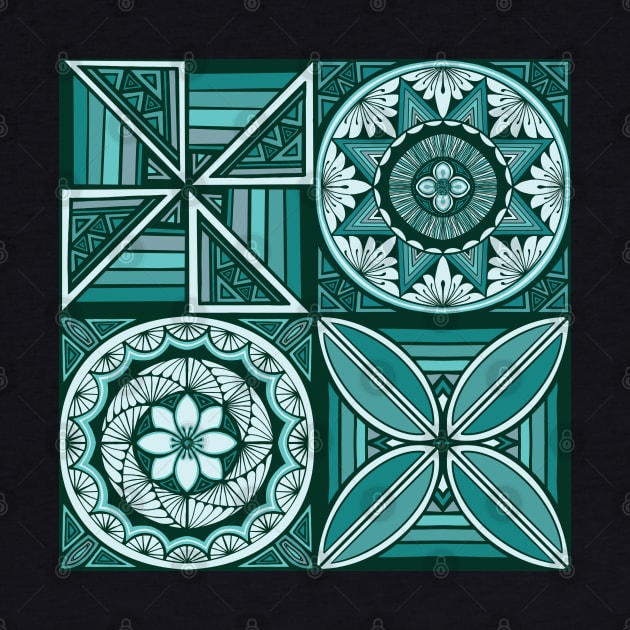 Tapa patchwork - jade by AprilAppleArt